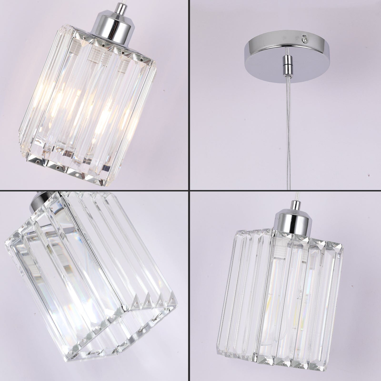 Lustre en verre cristal moderne