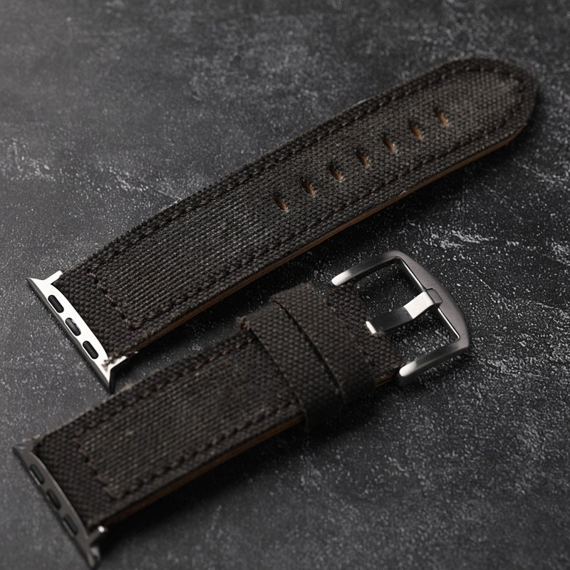 Handmade Genuine Canvas Leather Watchband