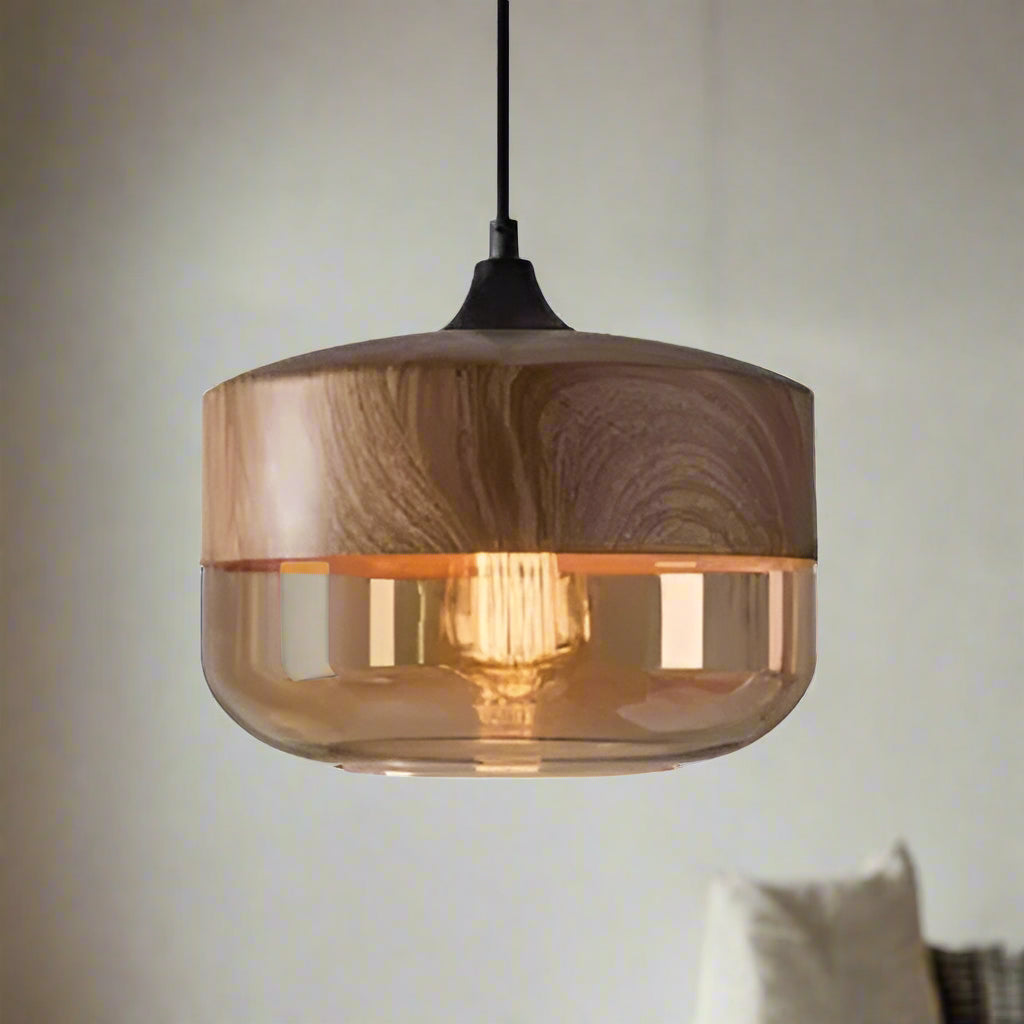 Jevaglo™ | Luxe hanglamp van glas en hout