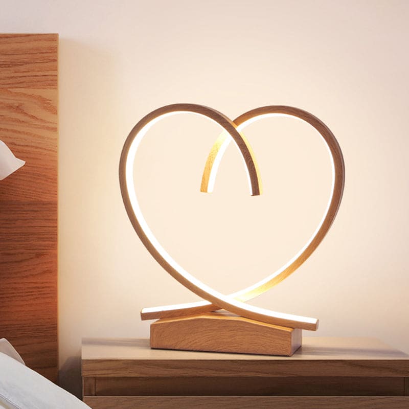 HeartWood - Wooden Nightstand with Loving Heart