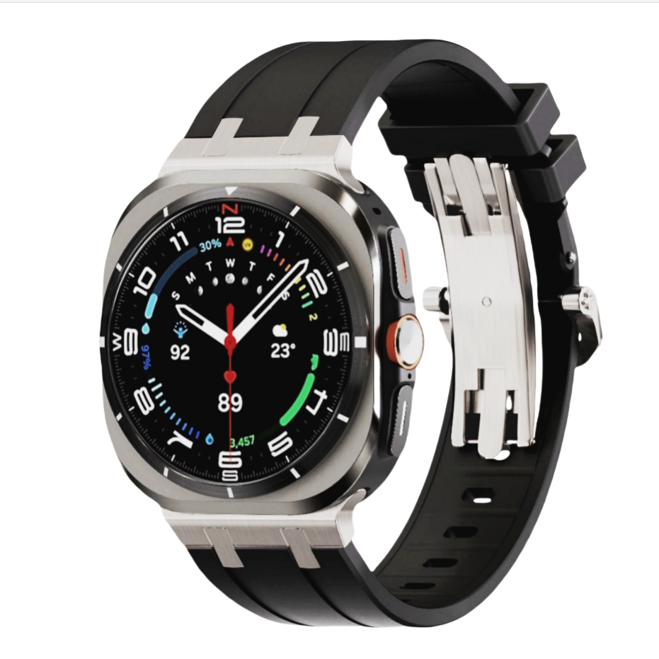 NEW AP Thick Silicone Band With Titanium Adapter For Samsung Watch Ultra