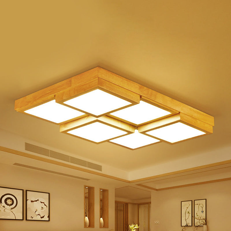 RusticLight – Natural Wood Ceiling Lamp with Multiple Lights