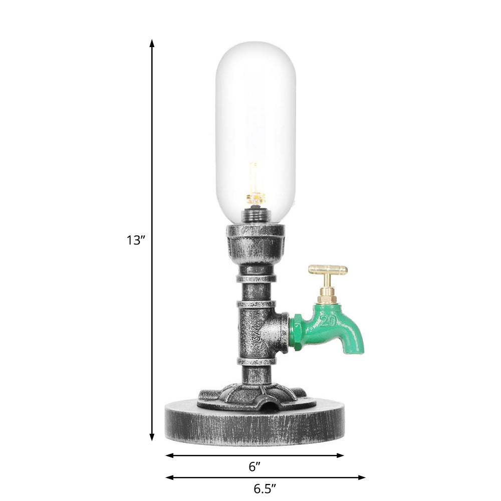 GlowSophie - Lampada da tavolo a forma di urna in rosso e marrone