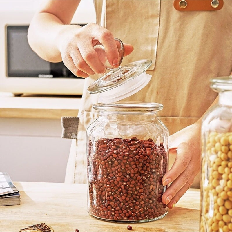 Clear Farmhouse Airtight Glass Storage Container Jars