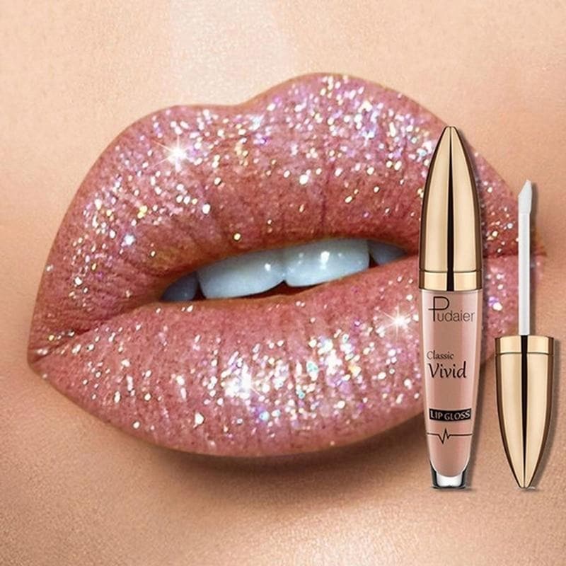 Brilho Labial de Glitter Diamante em 18 Cores