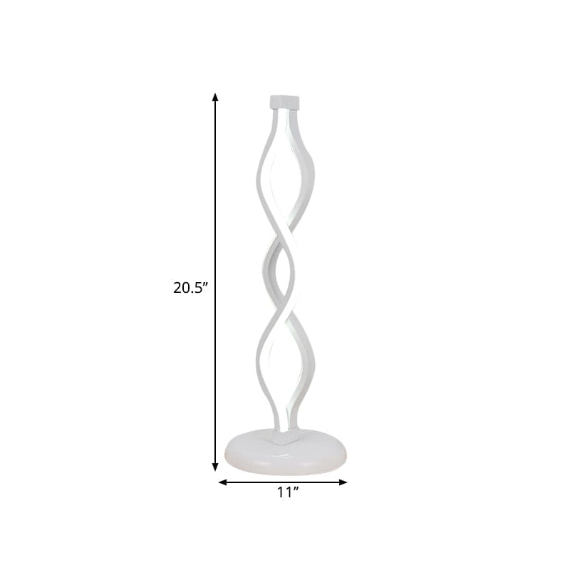 LightElegance - Biała Spiralna Lampa Stołowa LED