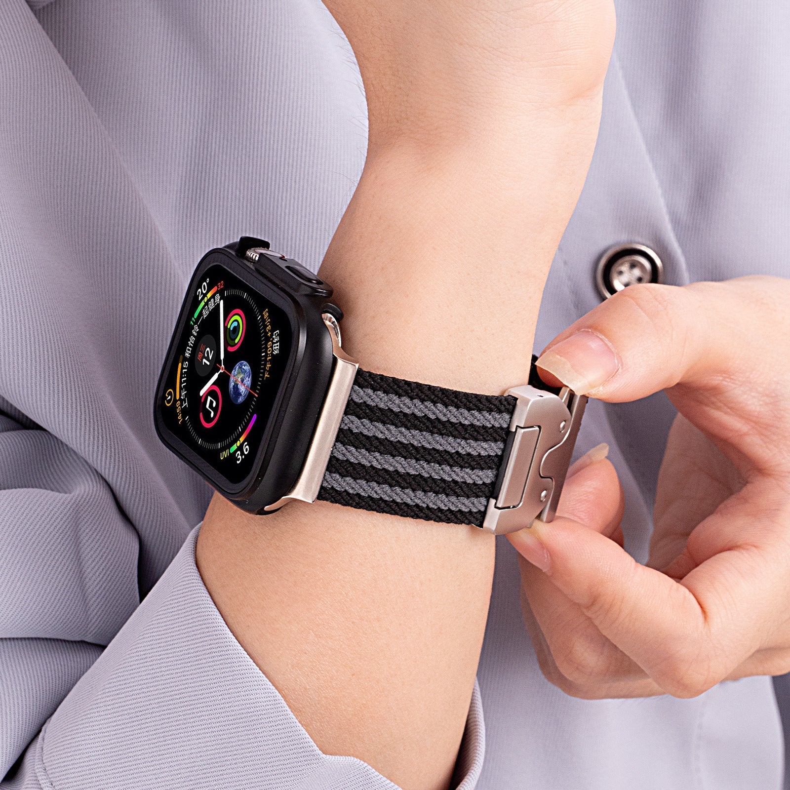 Nylon Fonott Szíj Apple Watch-hoz