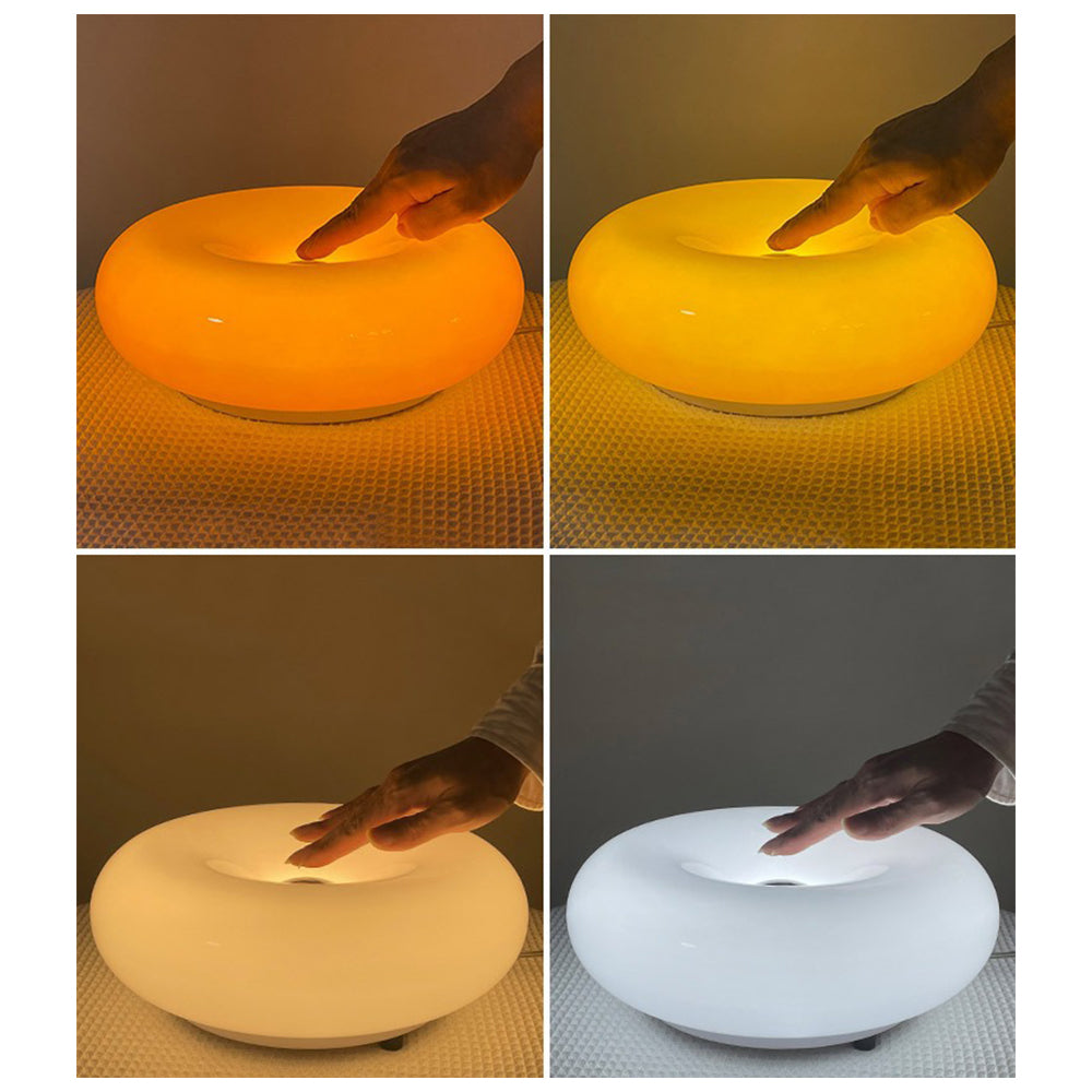 Lampa Donut – Lampa de masă și perete LED dimabilă portocalie, lumină din sticlă eficientă energetic pentru living, dormitor, cămin