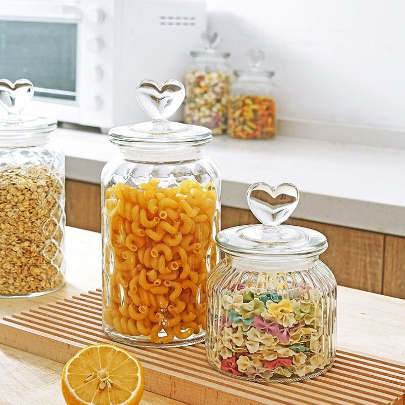 Clear Farmhouse Airtight Glass Storage Container Jars