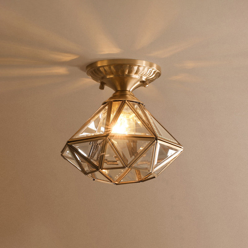 StarGlow – Traditional Brass Ceiling Light with Clear Glass