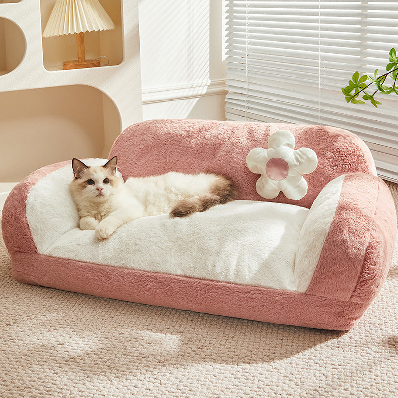 Cozy Cabin: Winter Warm Removable Pet Sofa Bed