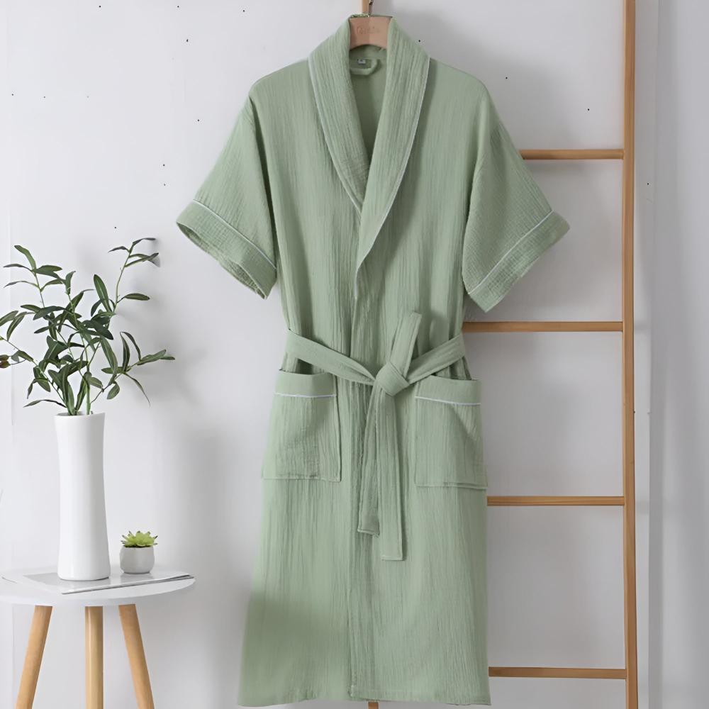 Summer Cotton Half Sleeves Bathrobe