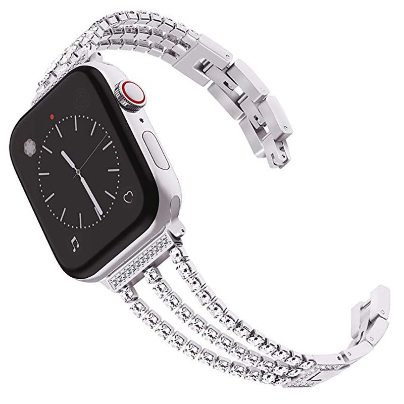 Bling-diamanttiketju rannekoru Apple Watchille