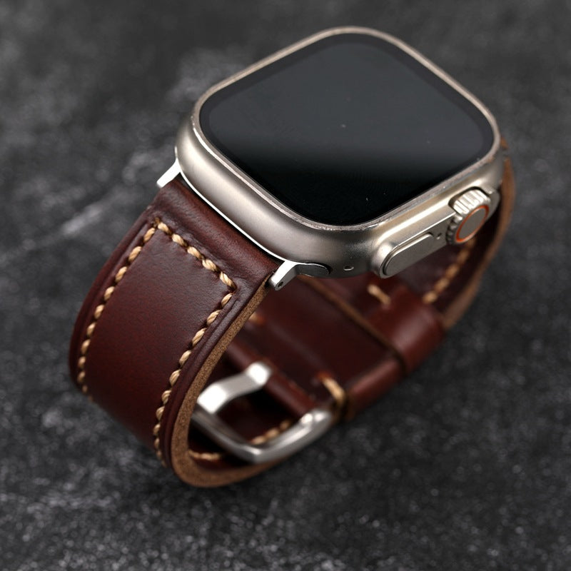 Cinturino per Apple Watch su misura - Rosso-Brown Antico