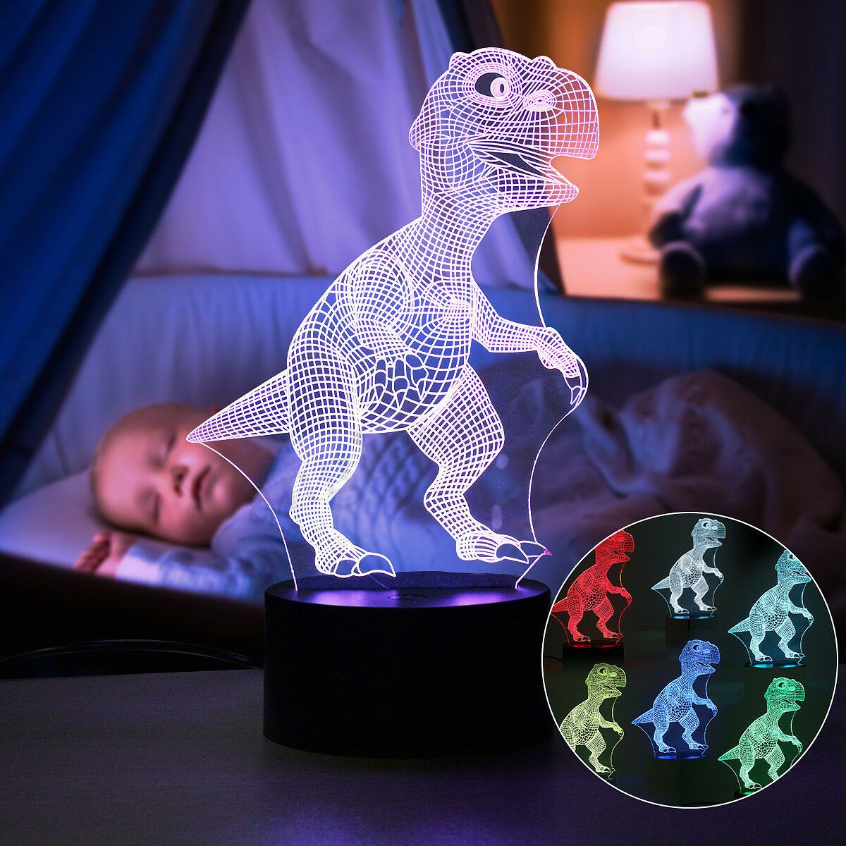 Dinosaur Night Light - 3D Dinosaur Light - T Rex Night Light