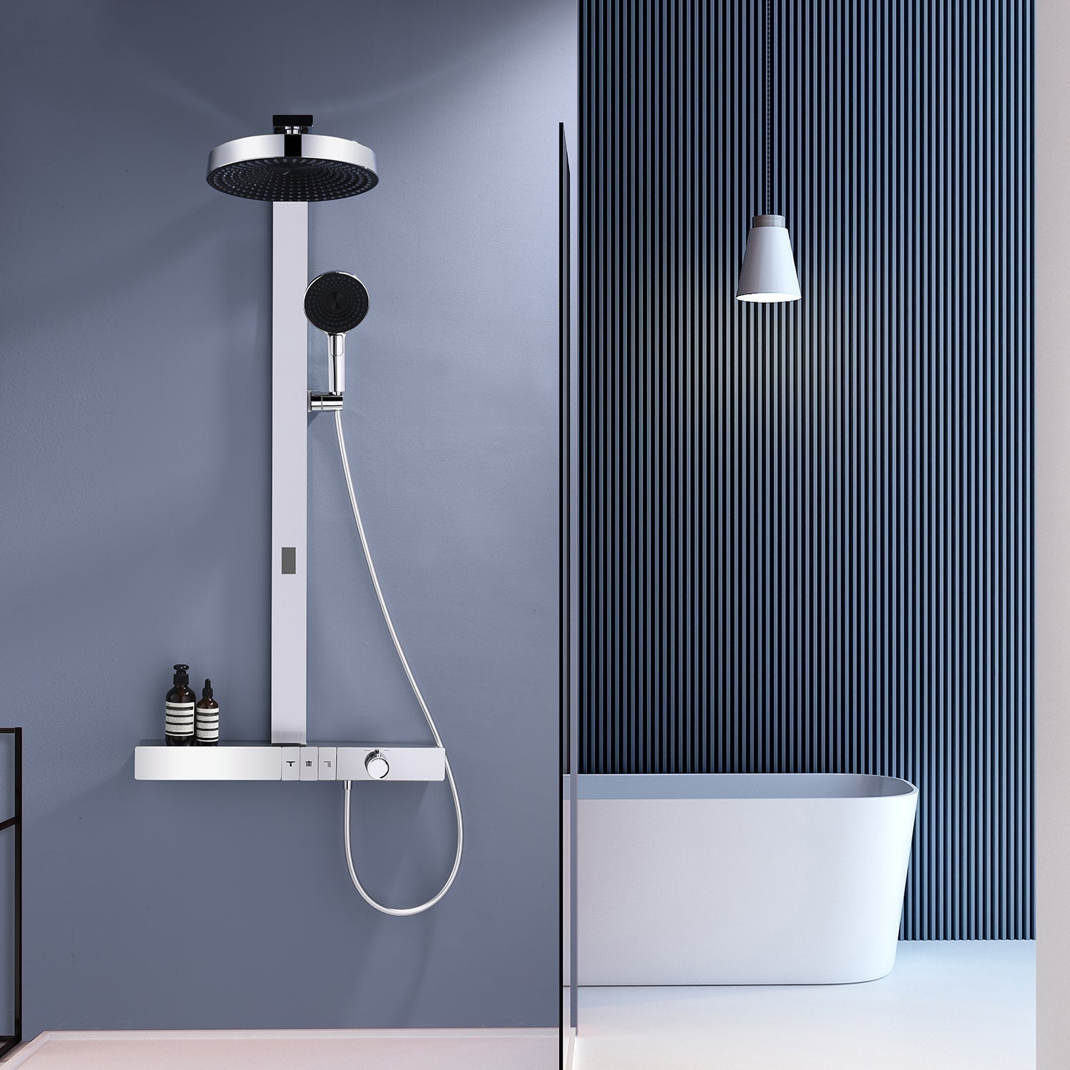 State-of-the-Art Shower System with Rainfall Shower head