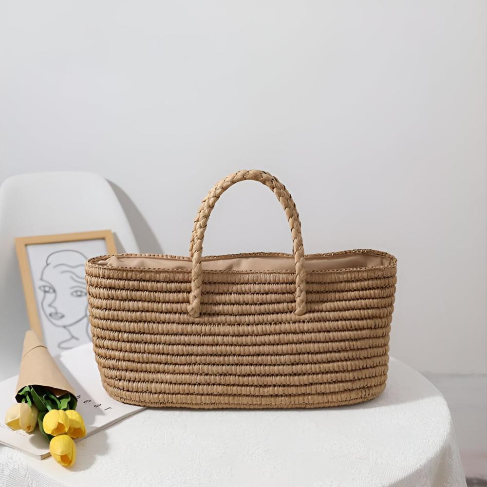 Sac fourre-tout en paille tissée