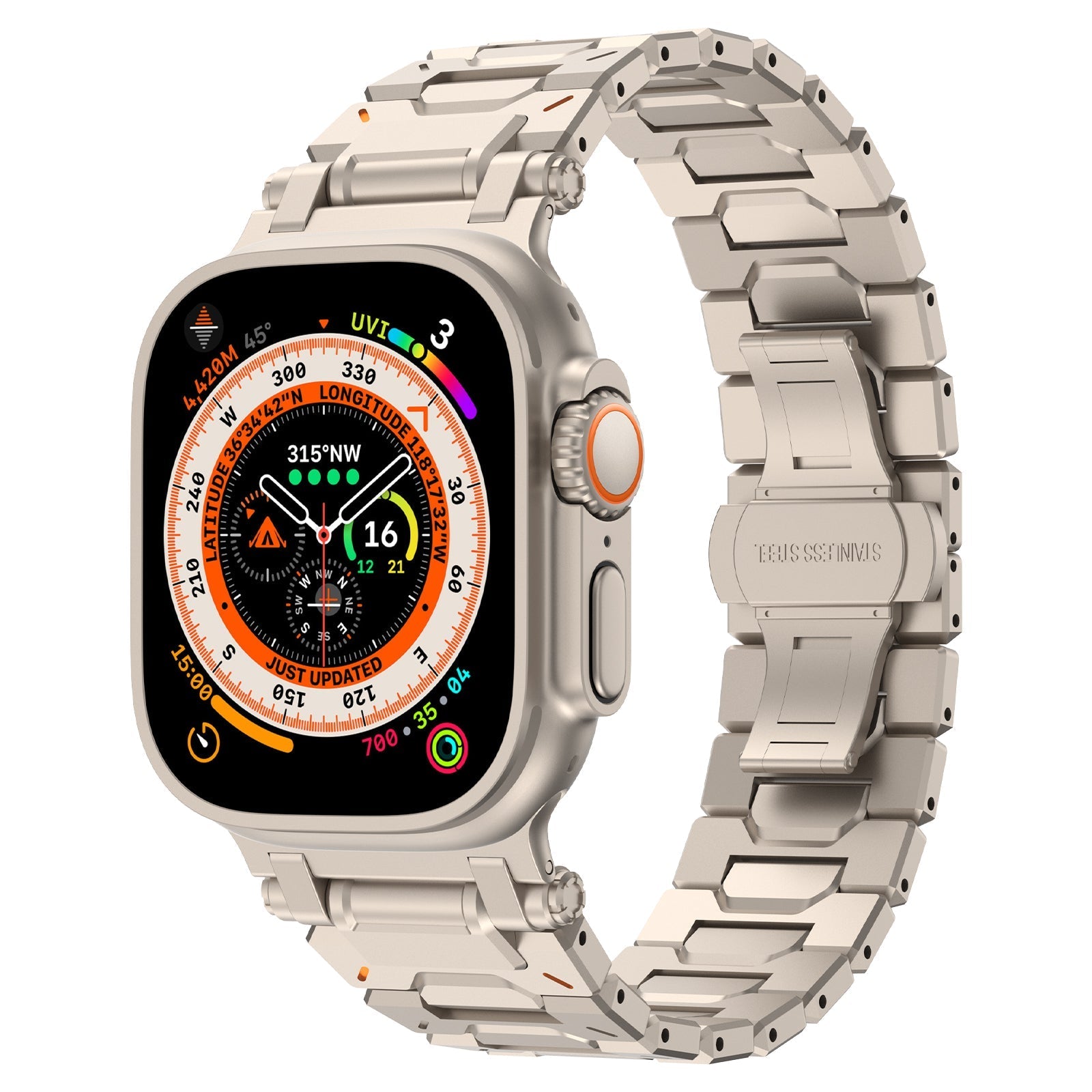 Zegarek Explorer ze stali nierdzewnej do Apple Watch