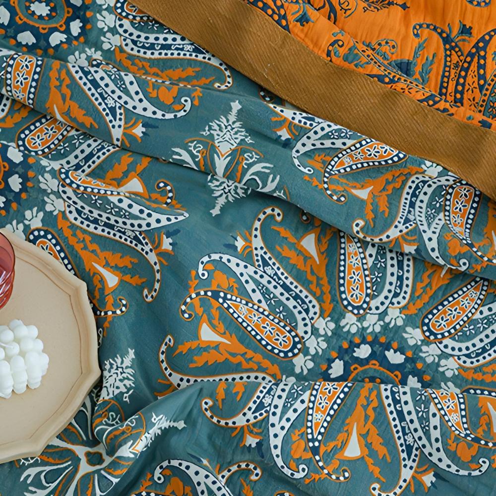 Couverture Douce Réversible Boho Bloom