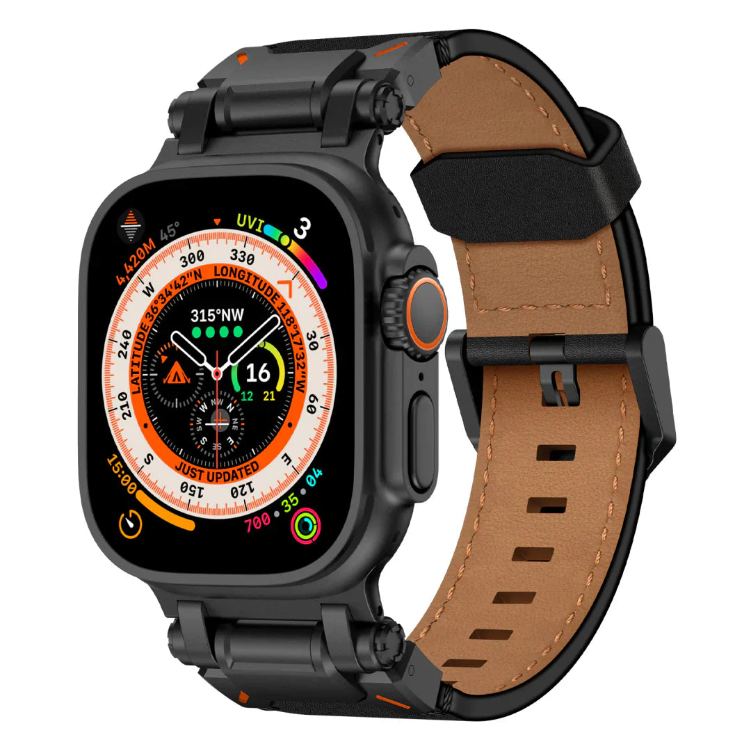 Nowy skórzany pasek z głowicą z tytanu do Apple Watch