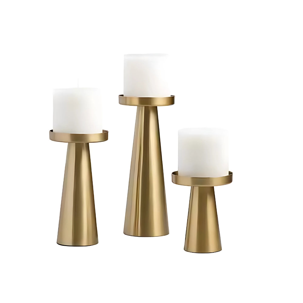 Elegant Brass Candle Holders | Set of 3