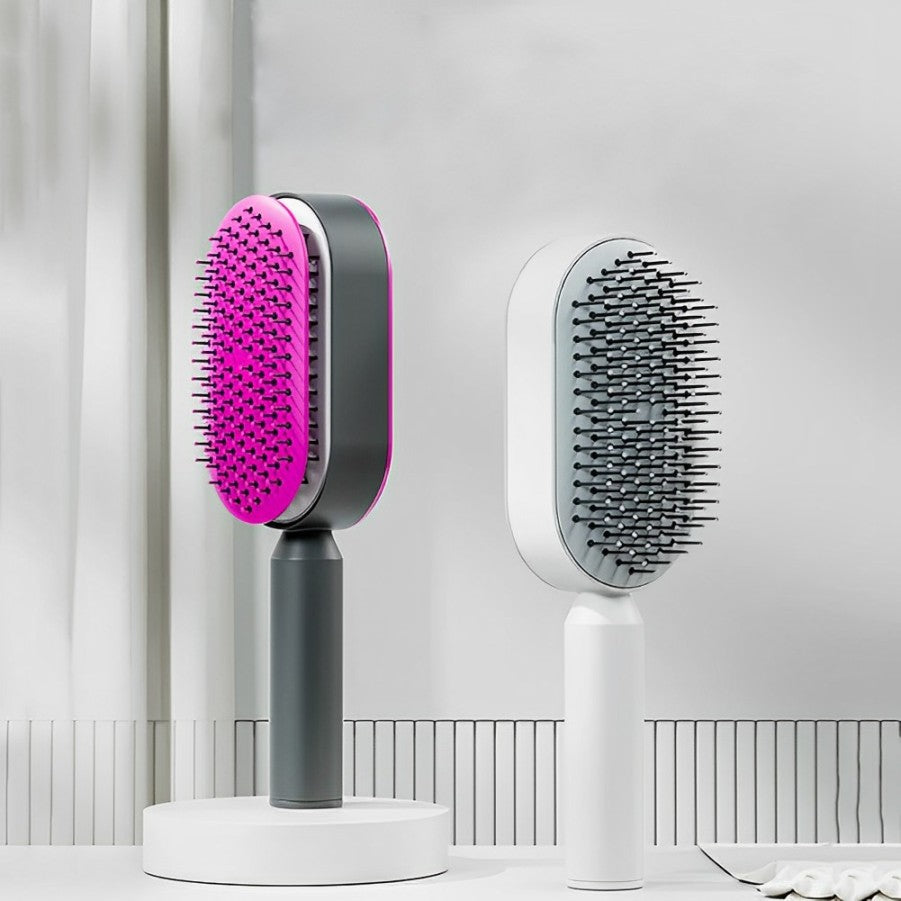 Self-Cleaning Brush for Shiny Hair