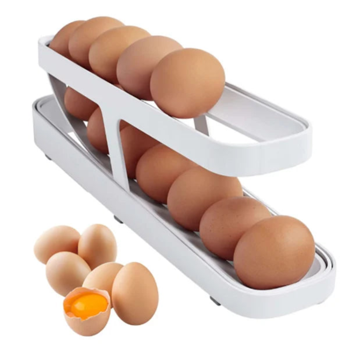 Compact egg holder for an organized refrigerator