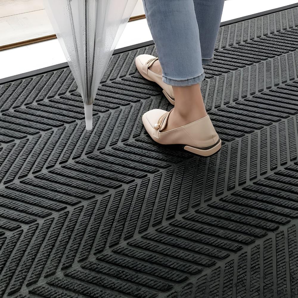 Alfombra de Puerta Antideslizante Chevron Ridges