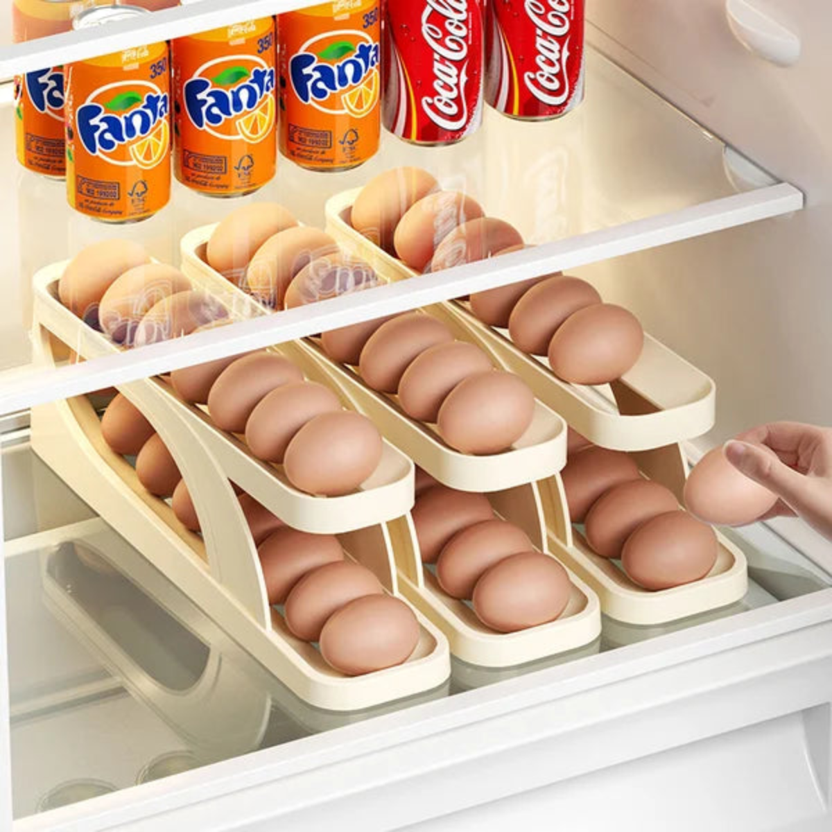 Compact egg holder for an organized refrigerator