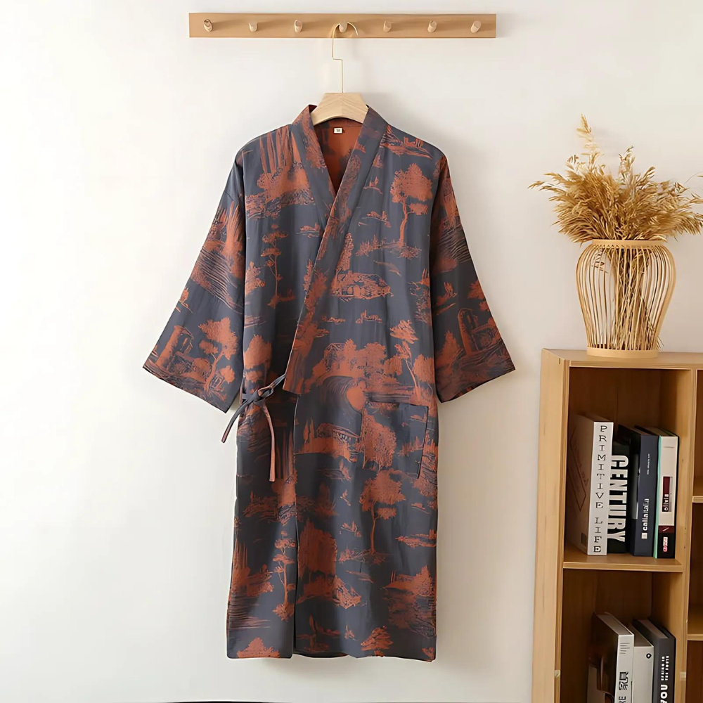 Serene Woodlands Kimono Morgenkåpe