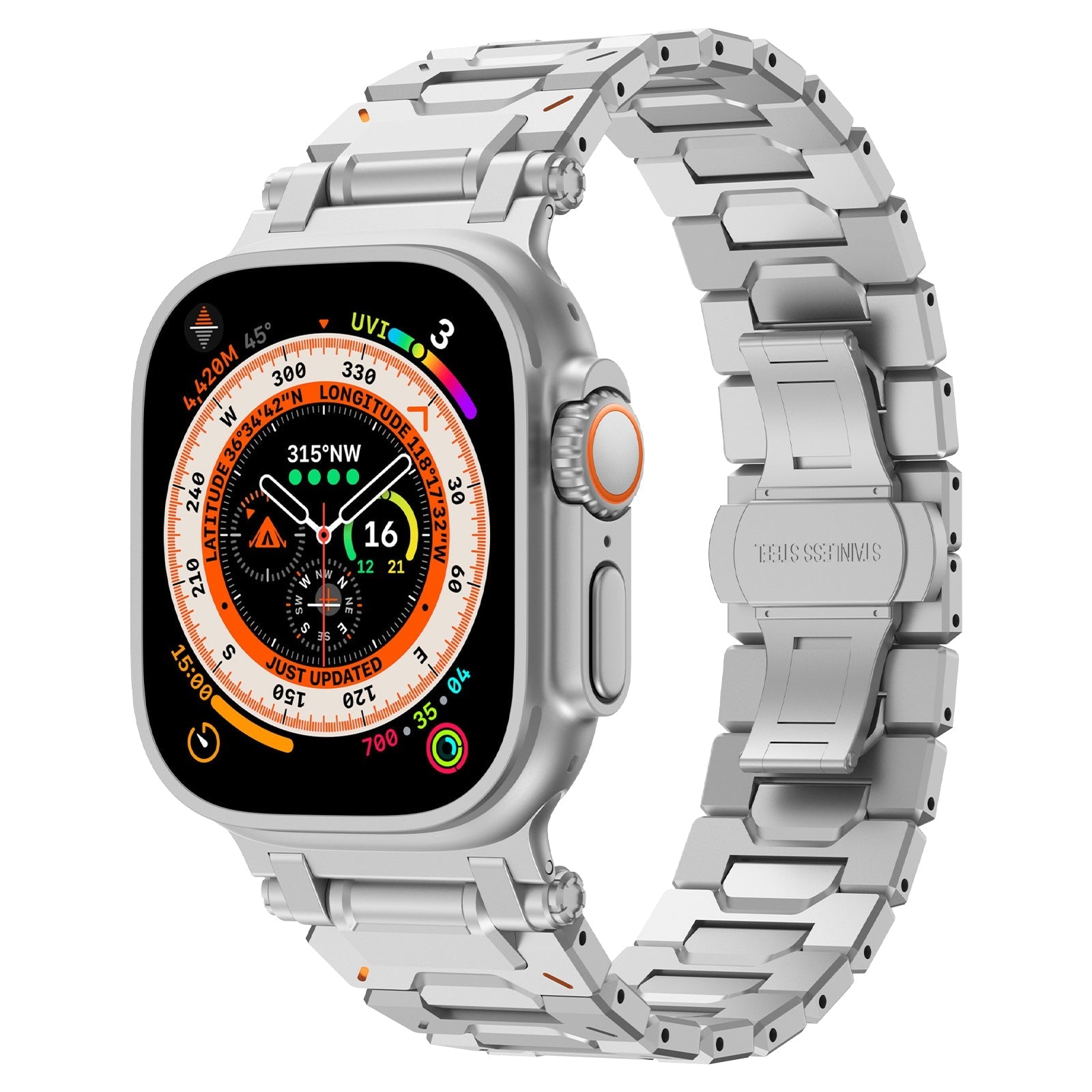 Zegarek Explorer ze stali nierdzewnej do Apple Watch