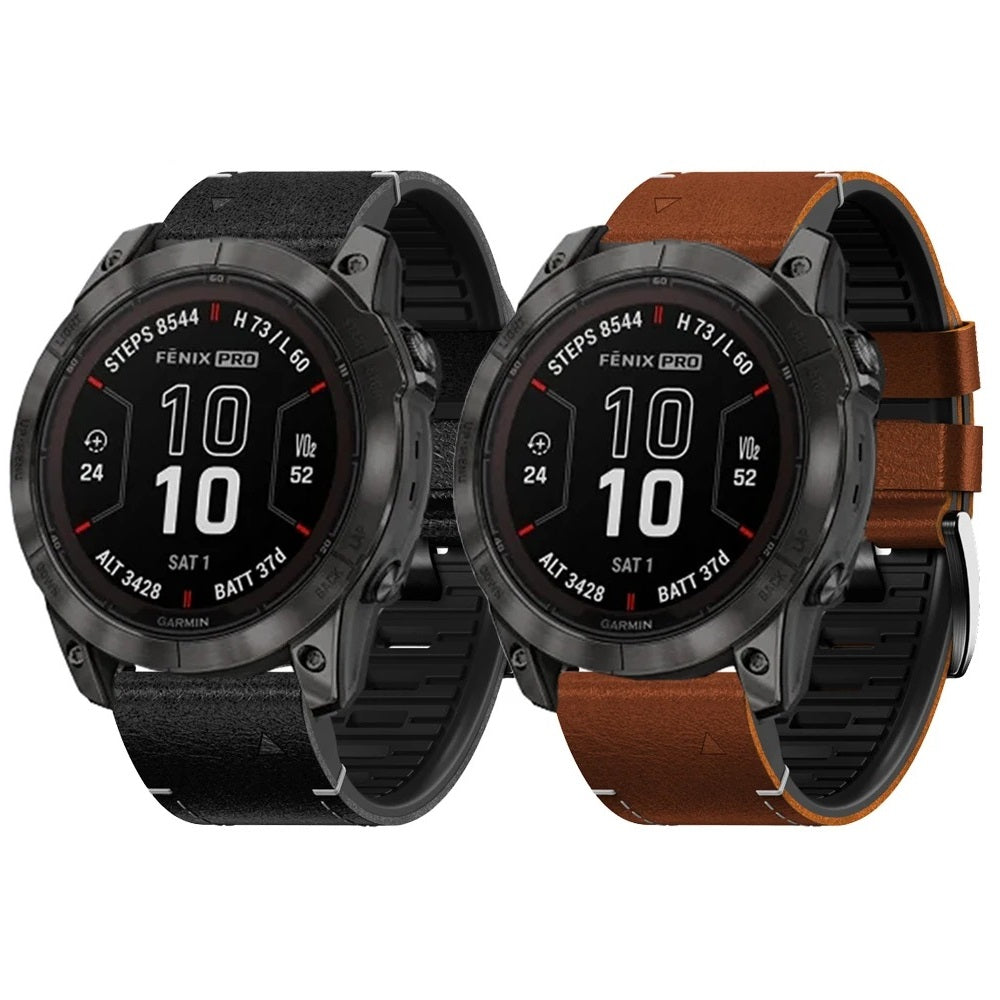 TPU + lærrem for Garmin Fenix 8 7X 6XPro