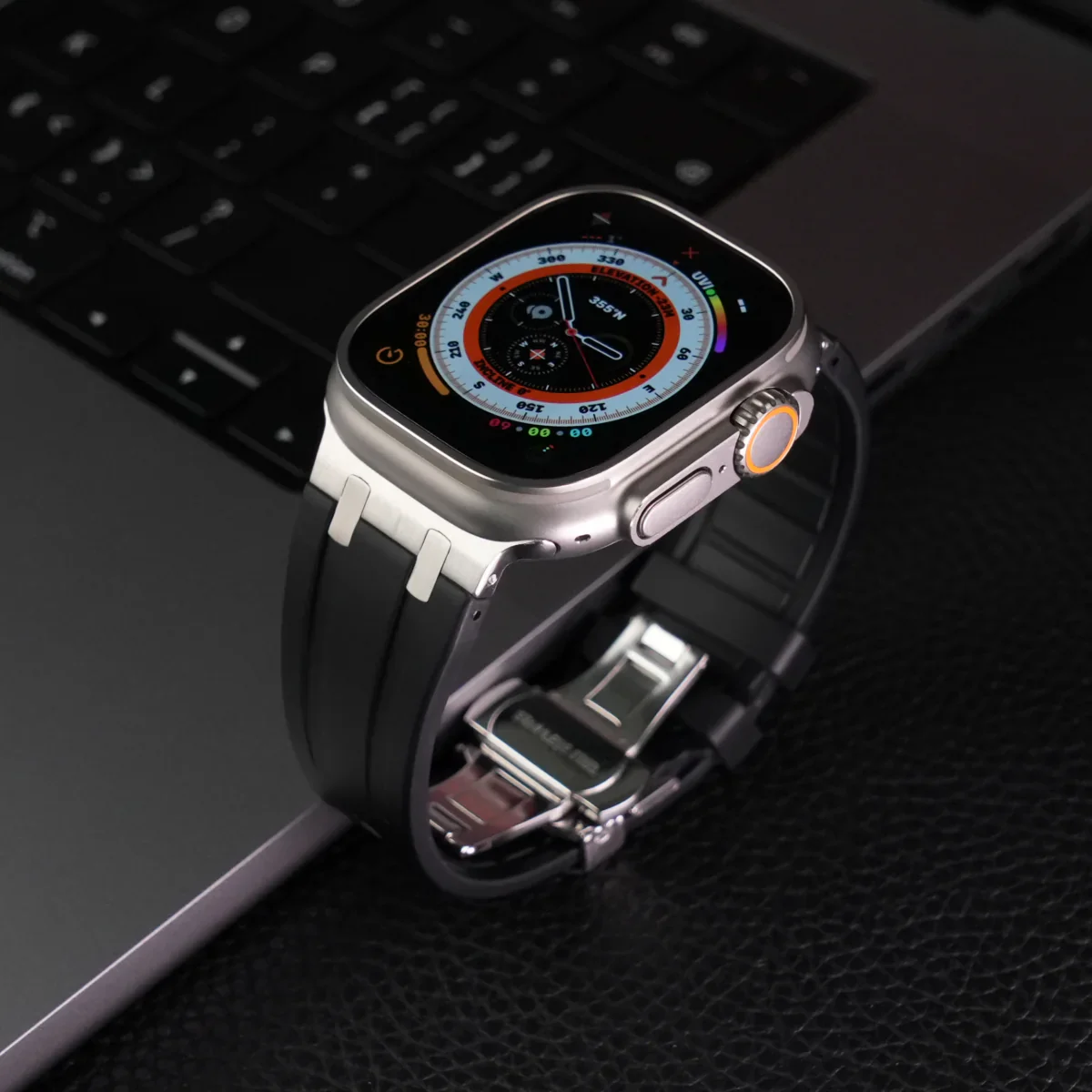 Luxury AP Butterfly Buckle Silicone Band For Apple Watch