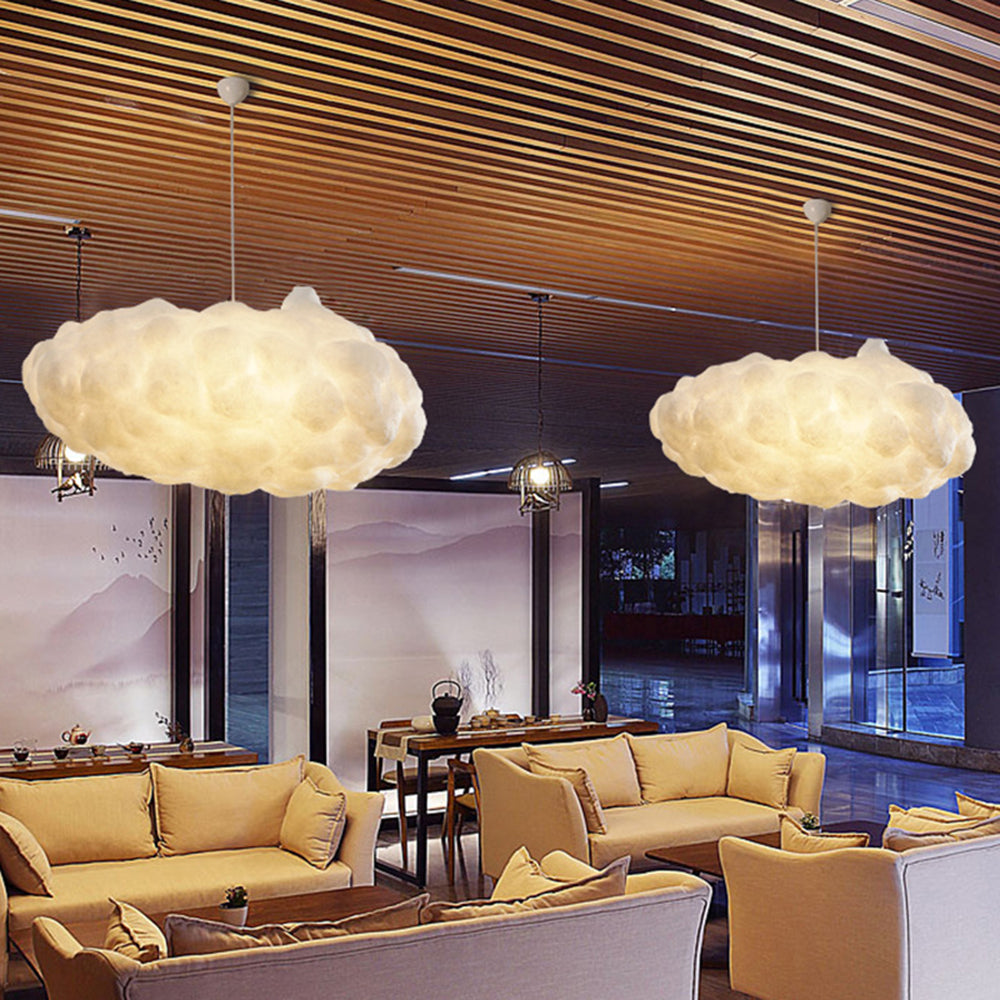 CloudGlow – Lampe suspendue en forme de nuage blanc