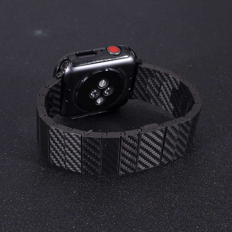 Pulseira de Apple Watch em Fibra de Carbono + Capa Protetora Slim em Fibra de Aramida