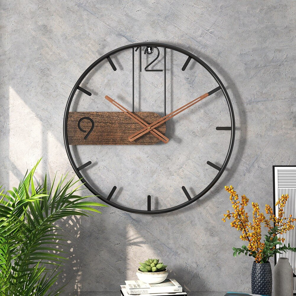 Steel walnut wall clock