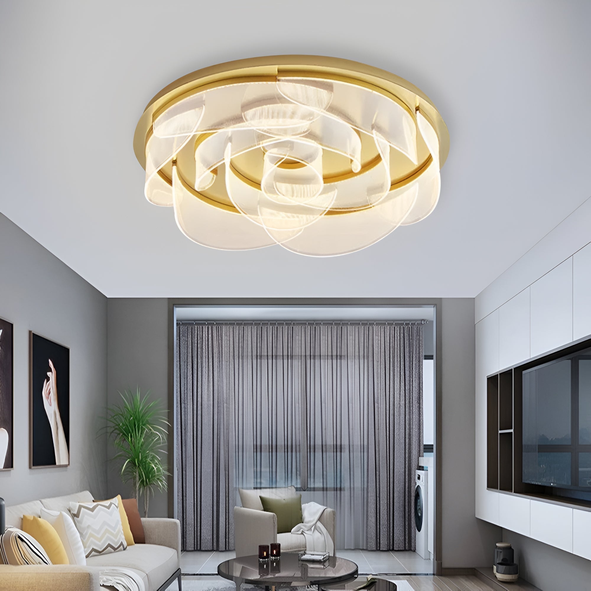 Minimalist Petal Ceiling Chandelier