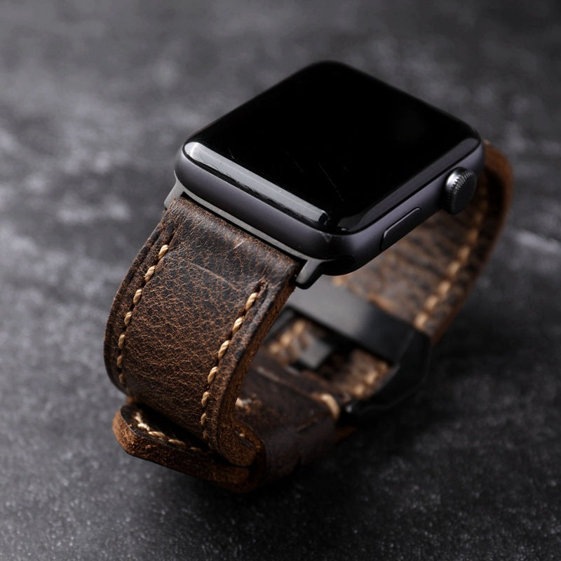 Ručně vyráběný pásek z prvotřídní hovězí kůže pro Apple Watch