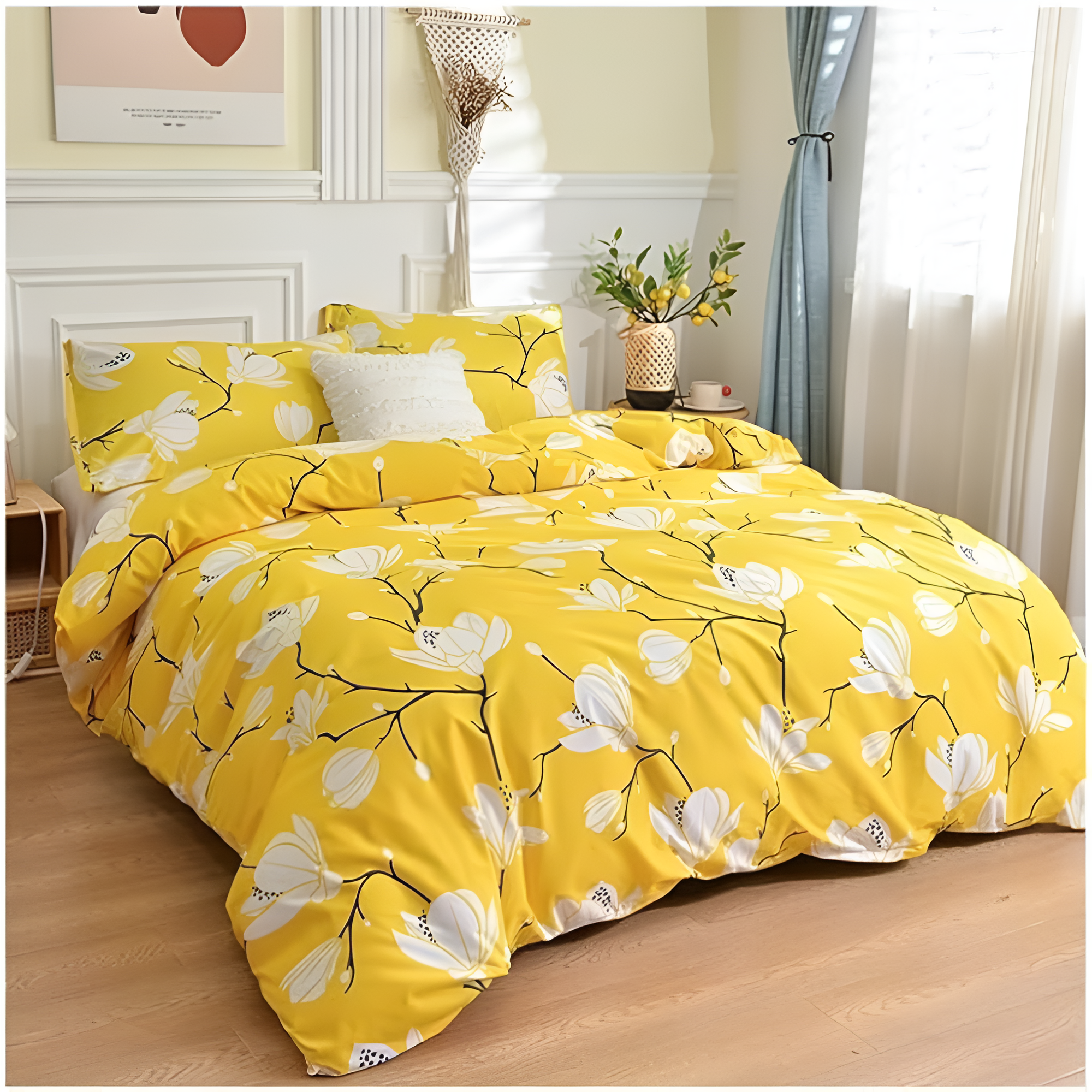 Fleur jaune | Ensembles de housses de couette 3 pièces