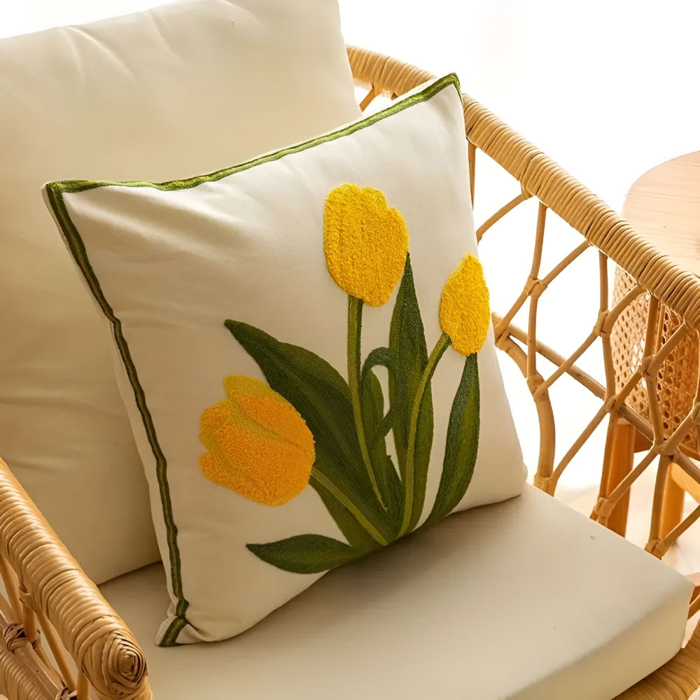 Blooming Tulip Cushion Cover