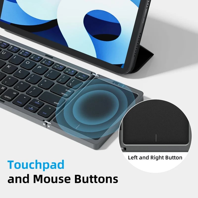 Tastatură Bluetooth pliabilă cu touchpad