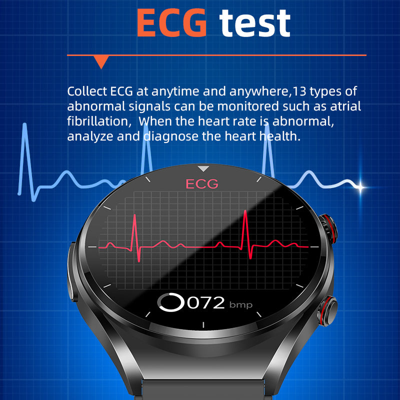 Bloedsuikerspiegel met één klik|Bloedglucose Bloeddruk ECG|ECG HRV Hartslagmonitor Gezondheids Smartwatch