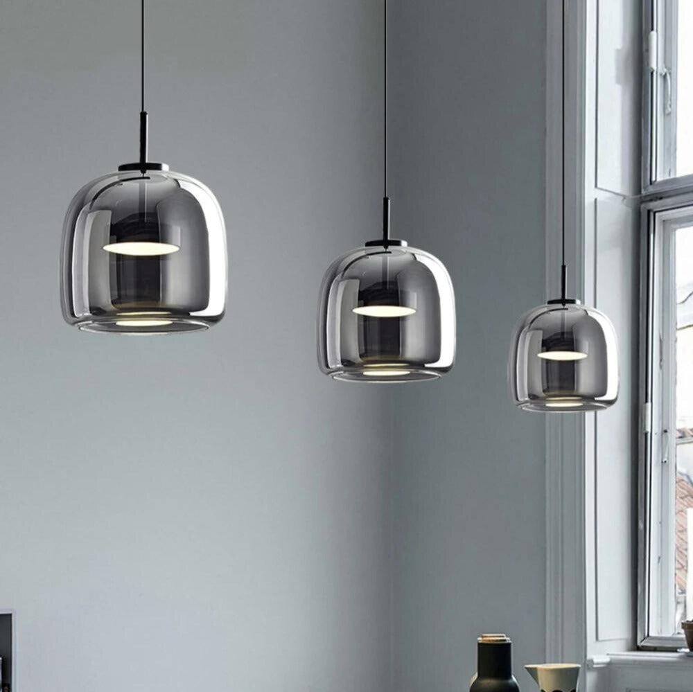 Nordic zwarte glazen hanglamp