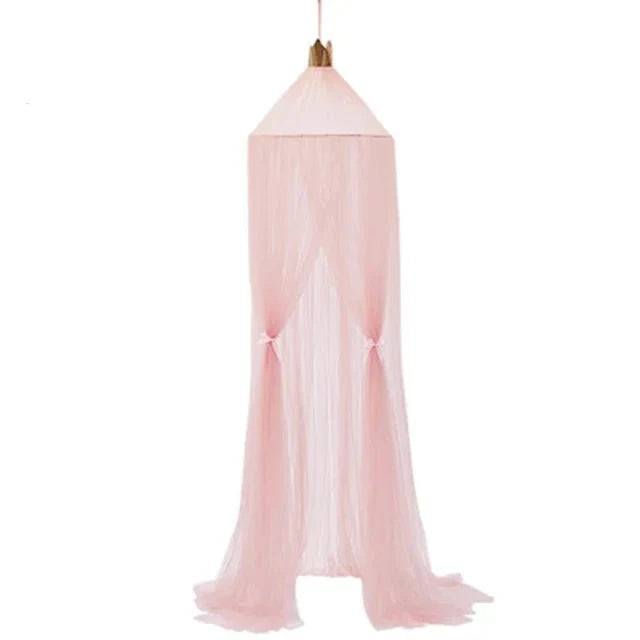 Ciel de lit en tulle pour enfants avec décoration d'étoiles - Blanc, Beige, Rose, Gris, Bleu et Violet