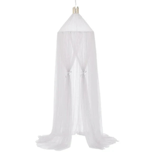 Ciel de lit en tulle pour enfants avec décoration d'étoiles - Blanc, Beige, Rose, Gris, Bleu et Violet