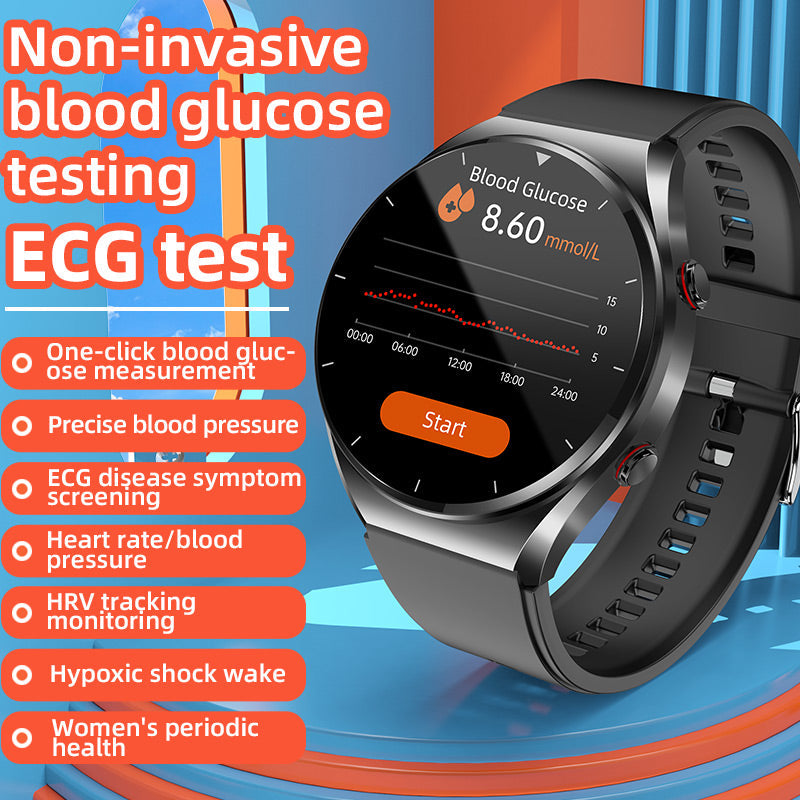 Bloedsuikerspiegel met één klik|Bloedglucose Bloeddruk ECG|ECG HRV Hartslagmonitor Gezondheids Smartwatch