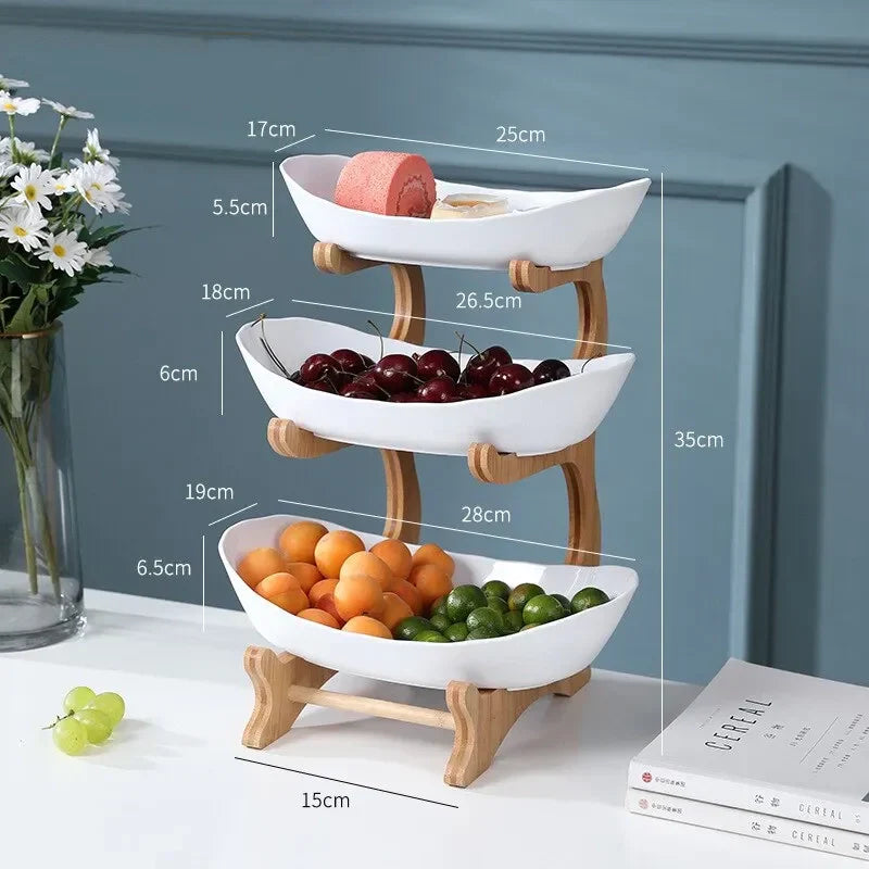 2 and 3 Tier Oval Fruit Bowl