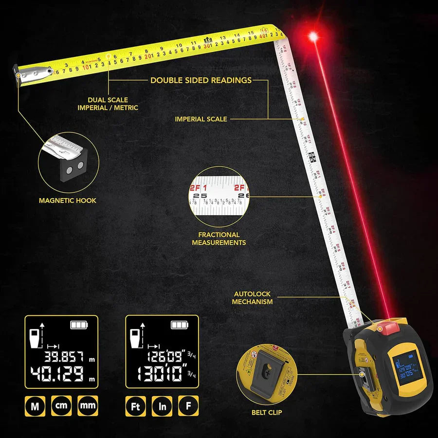 3-IN-1 DIGITAL LASER MEASURING TAPE