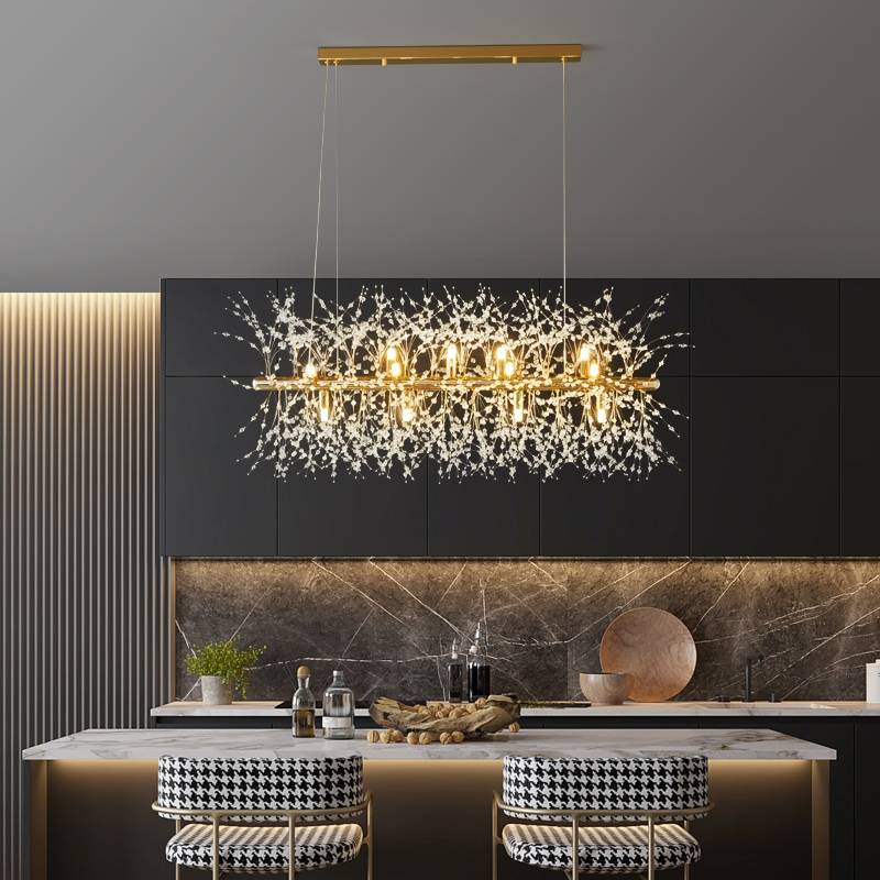 Luna Elegant LED Pendant Lights - White and Gold Metal for Living Room and Dining Room