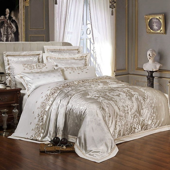 Vetora Luxury Silky Jacquard puuvillainen vuodevaatteet setti